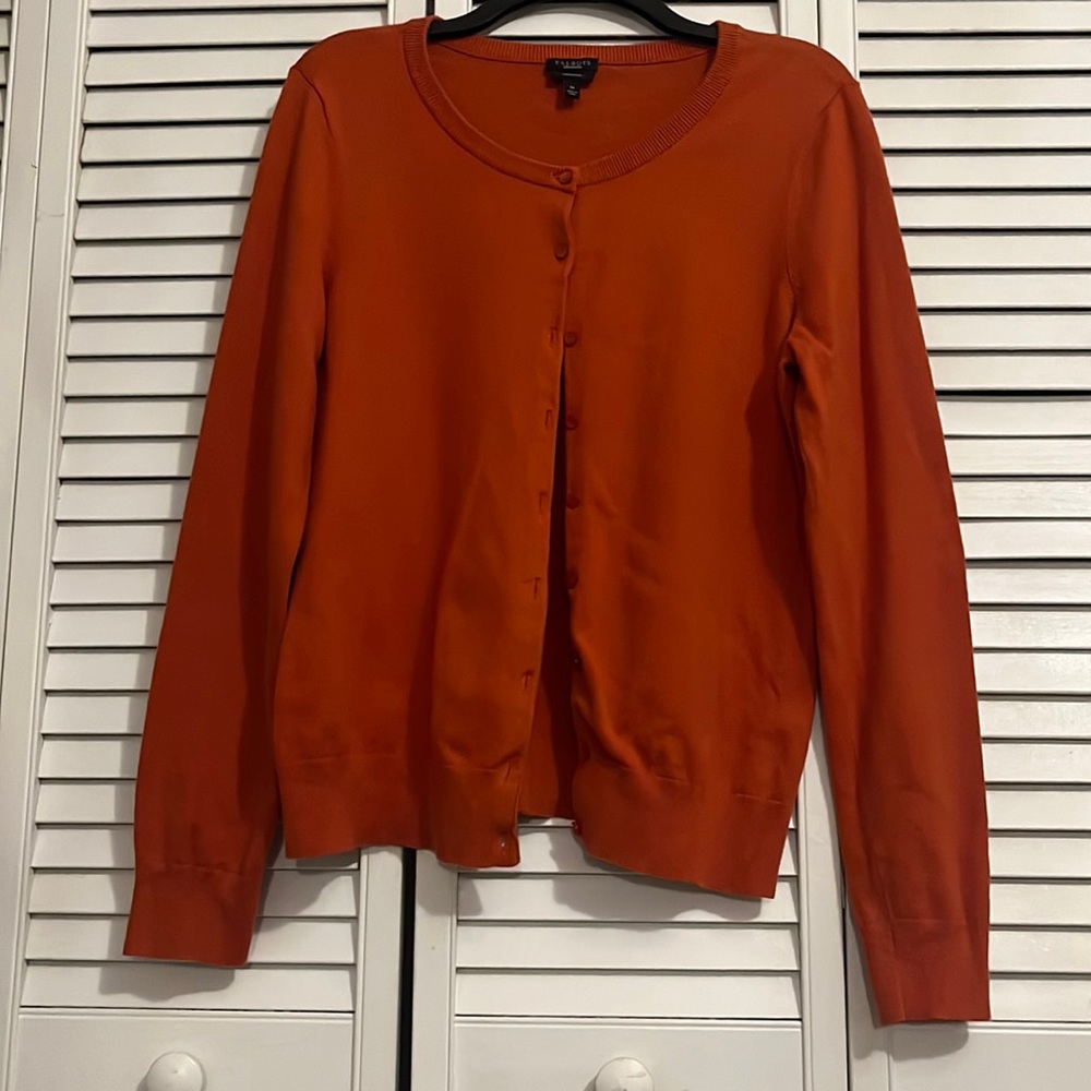 Talbots Pima Cotton Orange Cardigan, Women’s Size Medium